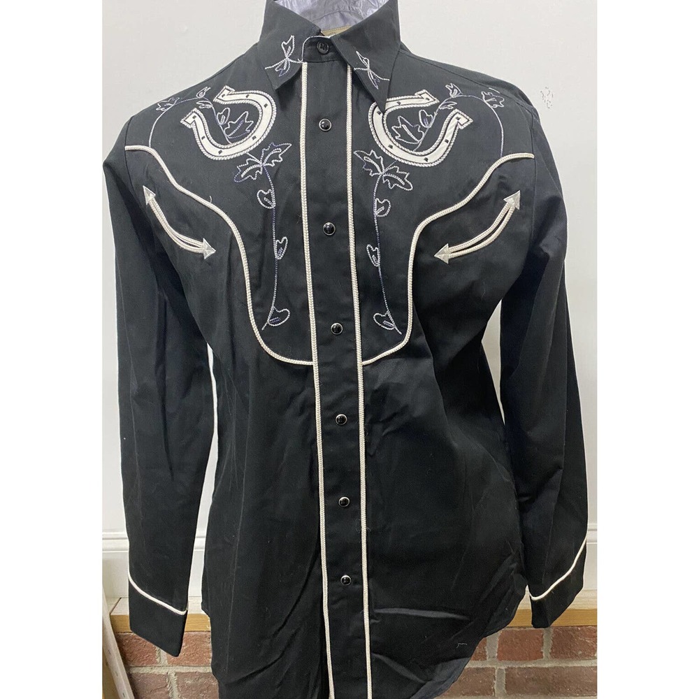 vintage Roper cowboy western horseshoe shirt Med